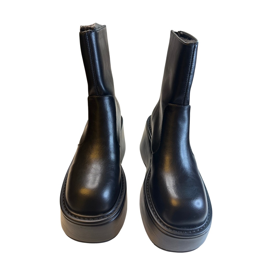 Dolls Kill Current Mood Truant Status Black Platform Ankle Boots Black 9 NWT